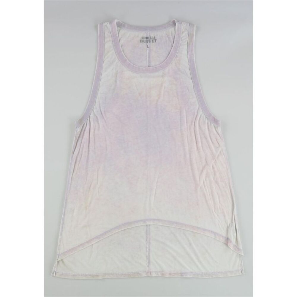 Gorilla Buffet Womens Heathered Dyed Racerback Tank Top, Purple, L, DM